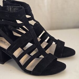 Nine West Black Strappy Heels